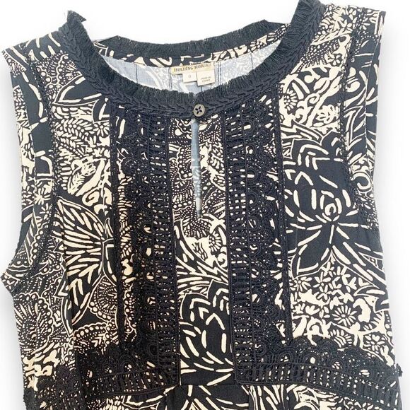 Anthropologie Holding Horses Suraja Black Tan High Low Sleeveless Midi Women’s 0 - Picture 5 of 13